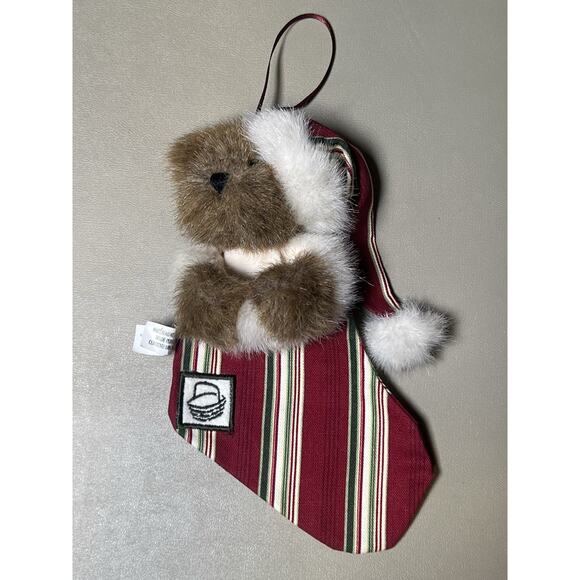 Longaberger Homestead Holiday Striped Tote Bag W/ Holiday Striped Mini Stocking - Picture 2 of 11